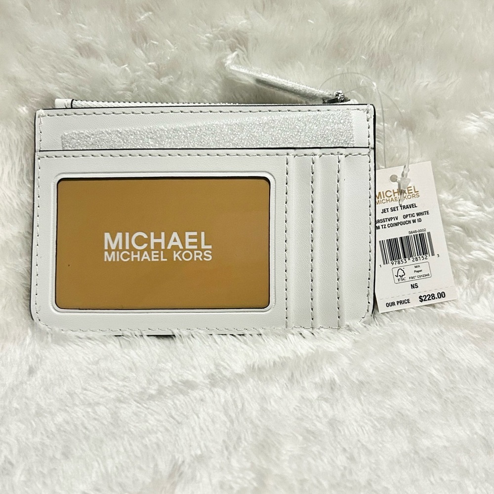 Michael Kors Jet Set Travel Quilted Coin Pouch |Optic White | NWT - Picture 3 of 9